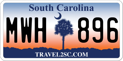 SC license plate MWH896