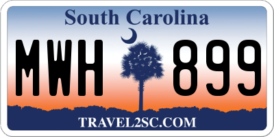 SC license plate MWH899