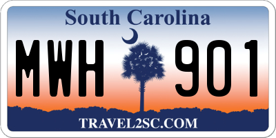 SC license plate MWH901