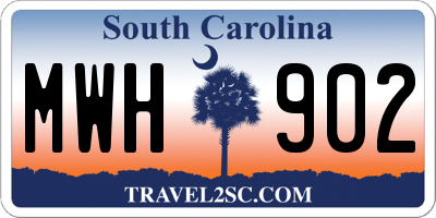 SC license plate MWH902