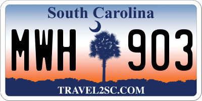 SC license plate MWH903