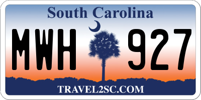 SC license plate MWH927