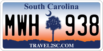 SC license plate MWH938