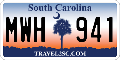 SC license plate MWH941