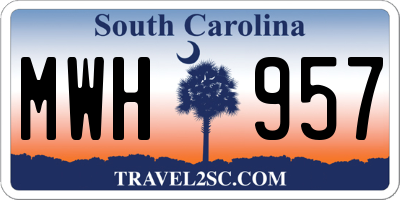 SC license plate MWH957