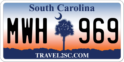 SC license plate MWH969
