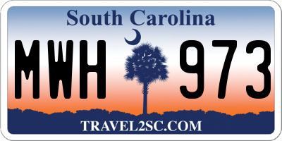SC license plate MWH973