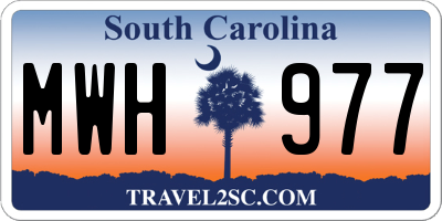 SC license plate MWH977