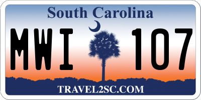 SC license plate MWI107