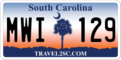 SC license plate MWI129