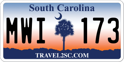 SC license plate MWI173