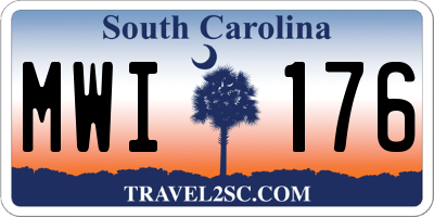 SC license plate MWI176