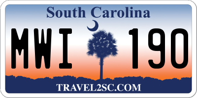SC license plate MWI190