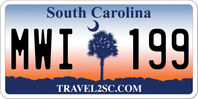 SC license plate MWI199