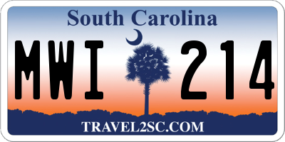 SC license plate MWI214