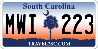 SC license plate MWI223