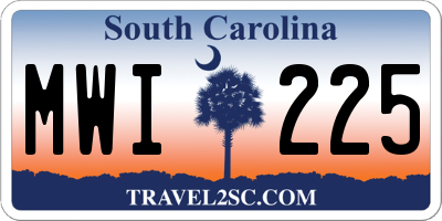 SC license plate MWI225