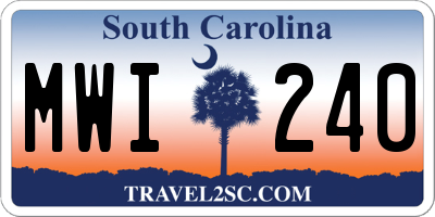 SC license plate MWI240