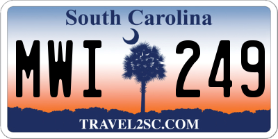 SC license plate MWI249