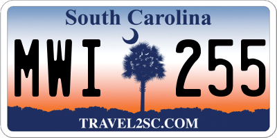 SC license plate MWI255