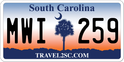 SC license plate MWI259