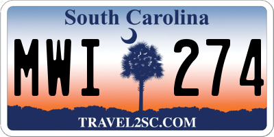 SC license plate MWI274