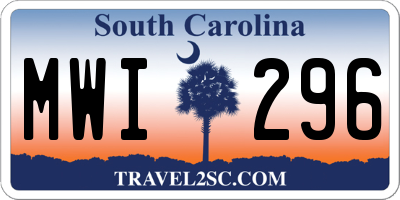 SC license plate MWI296