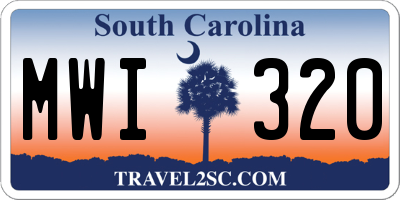 SC license plate MWI320