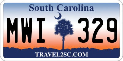 SC license plate MWI329