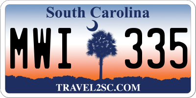 SC license plate MWI335