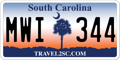 SC license plate MWI344