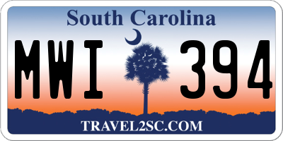 SC license plate MWI394
