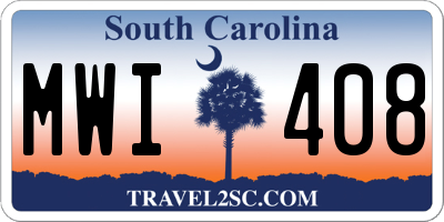 SC license plate MWI408