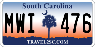 SC license plate MWI476