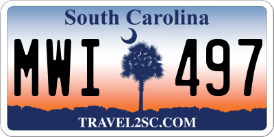 SC license plate MWI497
