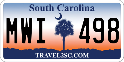 SC license plate MWI498