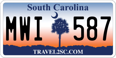 SC license plate MWI587