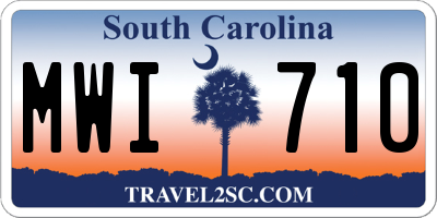 SC license plate MWI710