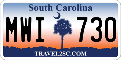 SC license plate MWI730