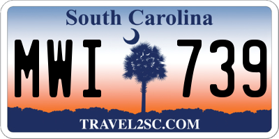 SC license plate MWI739