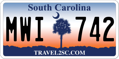 SC license plate MWI742