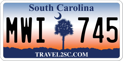 SC license plate MWI745