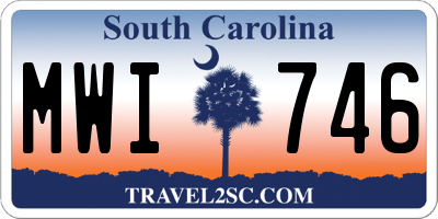 SC license plate MWI746