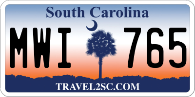 SC license plate MWI765
