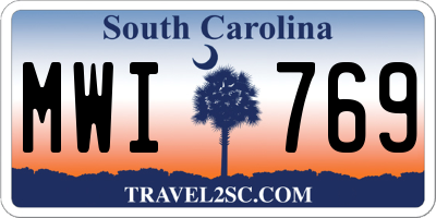 SC license plate MWI769