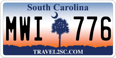 SC license plate MWI776
