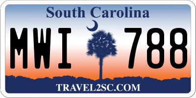 SC license plate MWI788