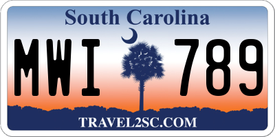 SC license plate MWI789