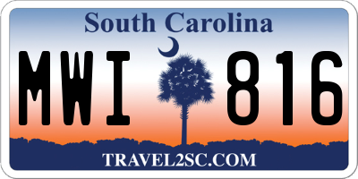 SC license plate MWI816