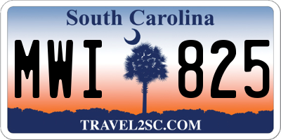 SC license plate MWI825